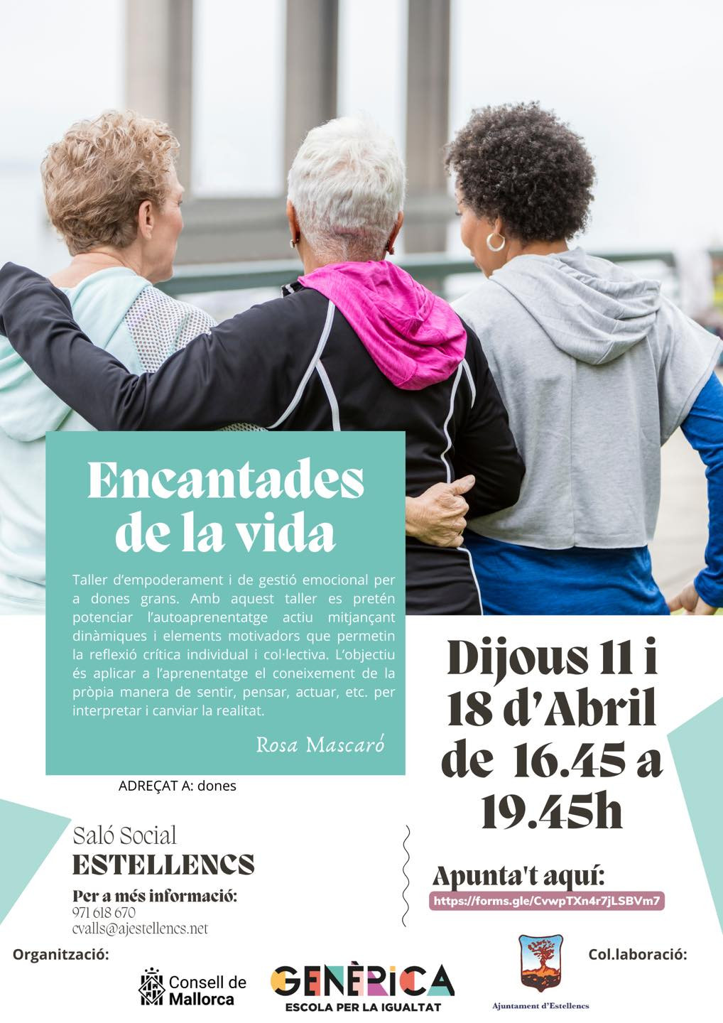 TALLER D'EMPODERAMENT I GESTIÓ EMOCIONAL PER A DONES GRANS